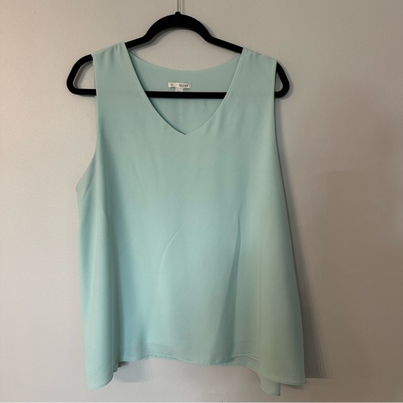 Cato Women's Mint Green Sleeveless V-Neck Lined Shell Blouse Sz XL GUC - Picture 2 of 7
